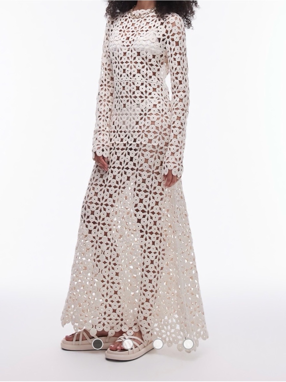 Topshop Crochet Floral Maxi Dress